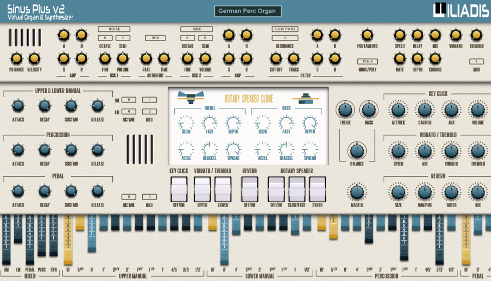 Sinus Plus Virtual Organ & Synthesizer by Iliadis Instruments