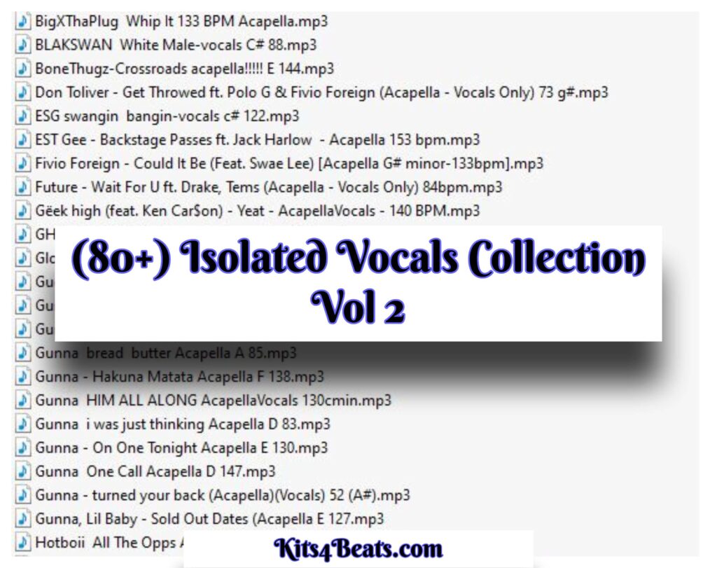 Volume Board (80+) Isolated Vocals Collection Vol 2 - Kits4Beats